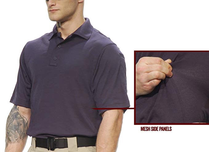 Tru-Spec Polo Shirt, 24-7 Dri-Release P/C 6.5oz Jersey, Navy