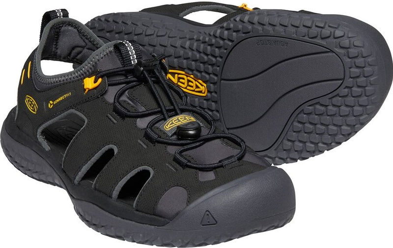Keen Men's Solr Sandal Shoes, Black/Gold - 1022246