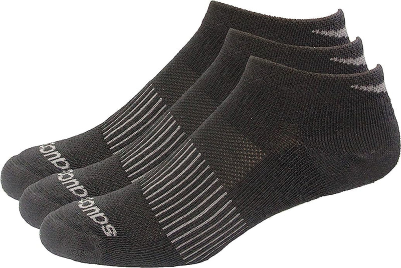 Saucony Inferno Men's Low Cut Socks 3 Pack, Black, L