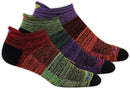 Saucony Inferno No Show Tab Socks 3 Pack, Rainbow Assort, L