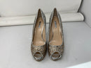 GUESS Factory Honoran Peep-Toe Pumps Silver - 9.5M