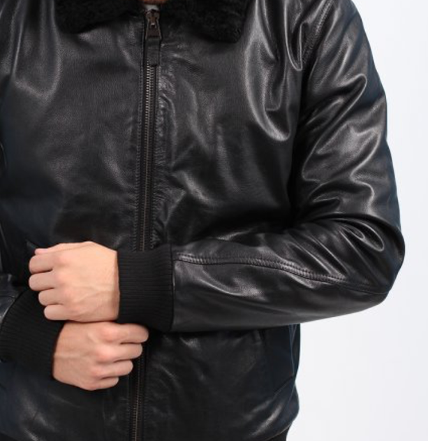 Wolsey Goat Leather Black Flight Jacket, Size M Genuine - Tactical Closeouts